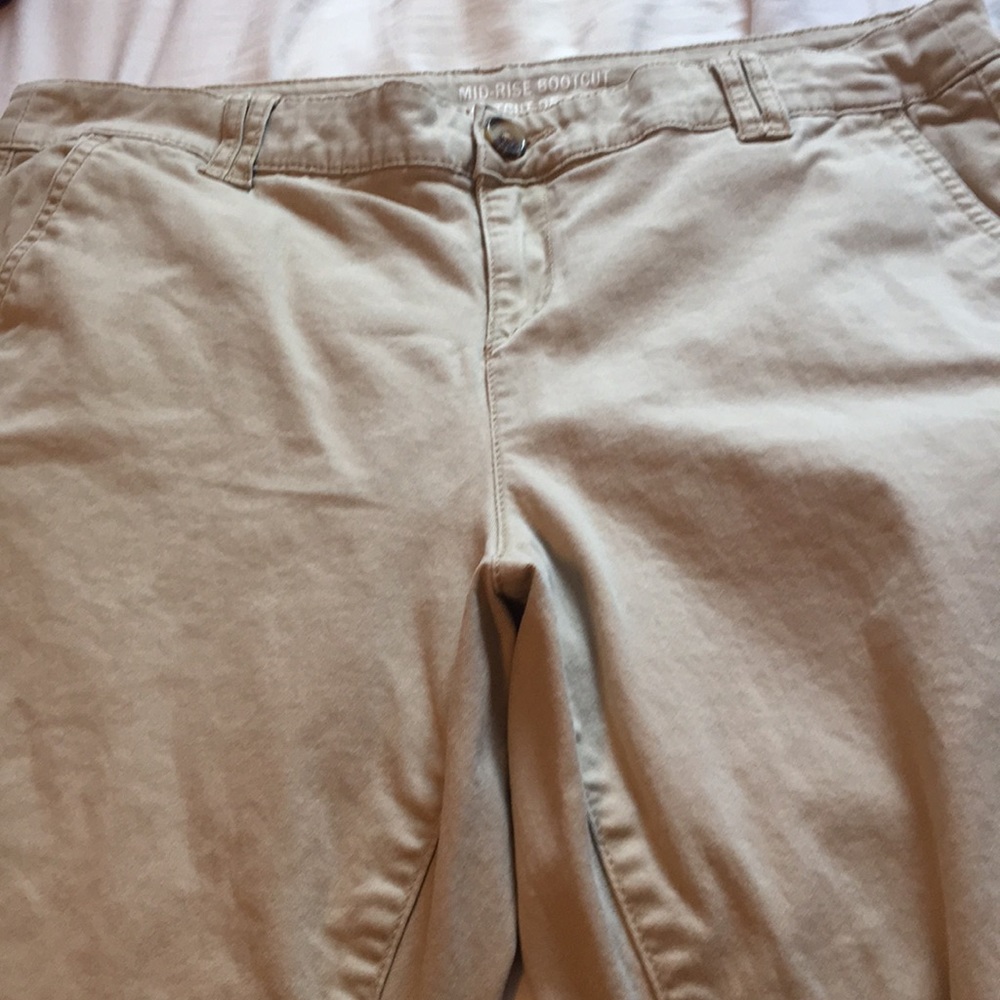 Khaki bootcut jeans